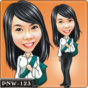 女生人像Q版漫畫PNW-123 北一女Q版畫